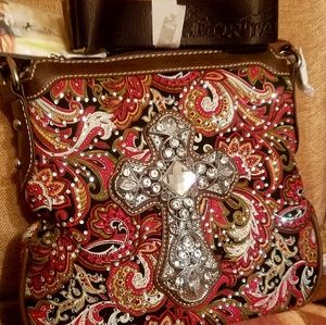 Large rhinestone cross body